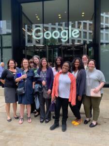 Group of Salem College Study Abroad students in front of Google